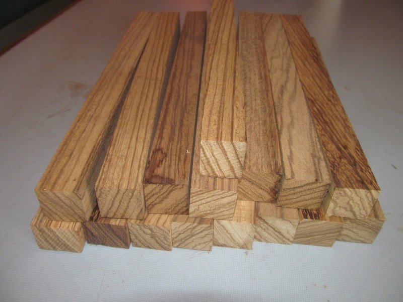 Eighteen (18) Zebrawood Pen Spindle Turning Blanks  1 X 1 X 12&quot;