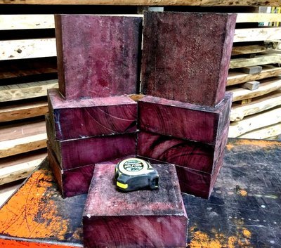 One Kiln Dried Exotic Purpleheart Bowl Blanks 6&quot; X 6&quot; X 2&quot;
