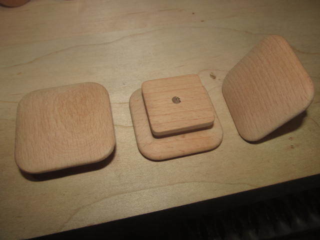 4 NEW SQUARE BEECH 2&quot; UNFINISHED KNOBS / PULLS K8