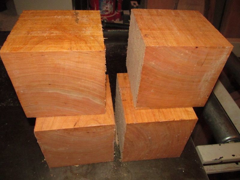 4 CHERRY 5 X 5 X 5&quot; TURNING CUBE BLANKS