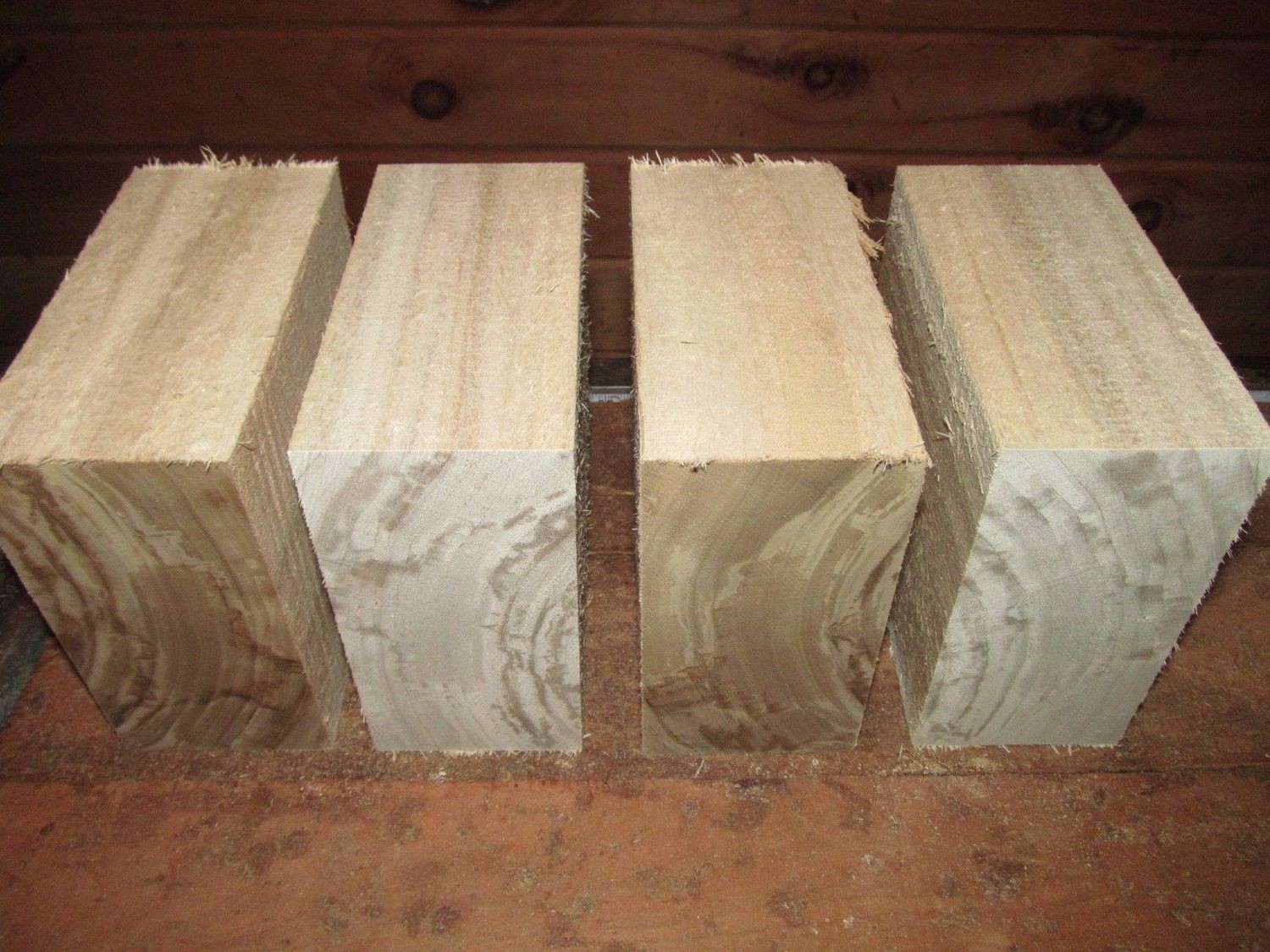 FOUR COTTONWOOD BOWL BLANKS 6&quot; X 6&quot; X 3&quot;