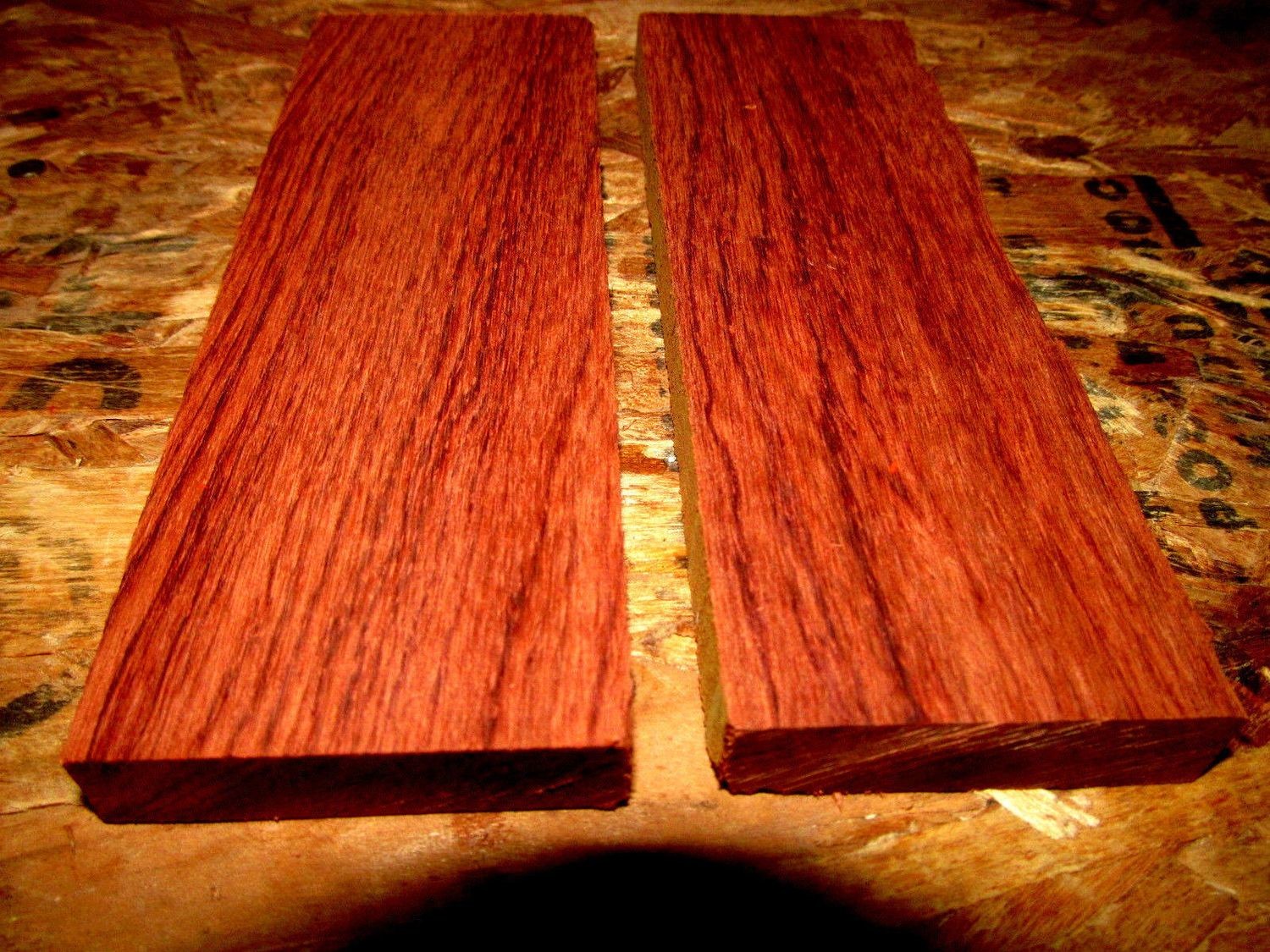 2 BEAUTIFUL EXOTIC KILN DRIED BUBINGA KNIFE SCALES ~6 X 2 X 1/2&quot;