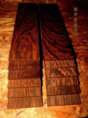 16 PIECES KILN DRIED SANDED EXOTIC WENGE 12 X 3 X 1/8&quot;