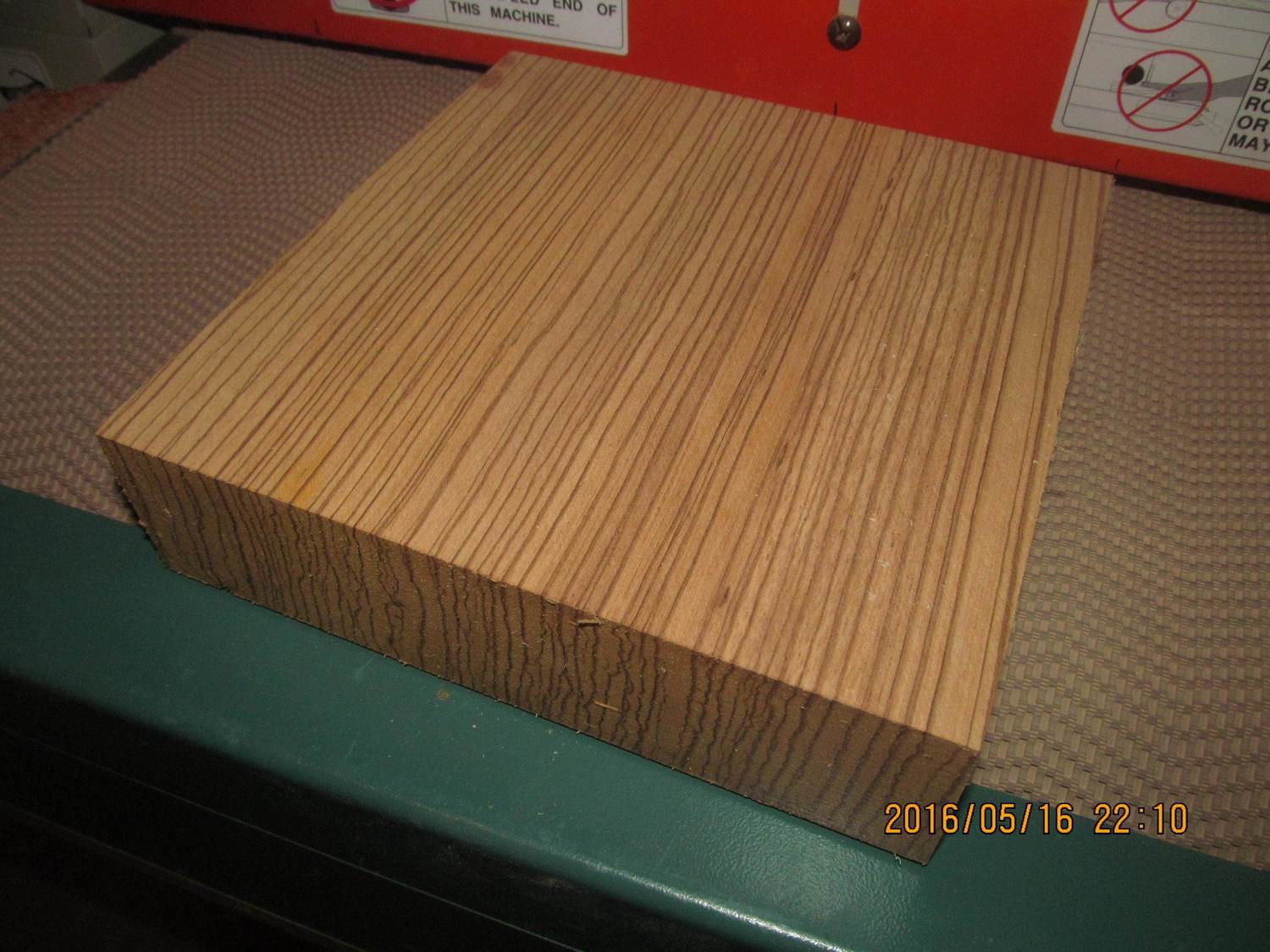 One Kiln Dried Exotic Zebrawood Platter Blank 8&quot; X 8&quot; X 2&quot;