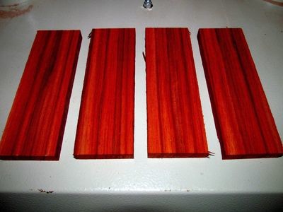 2 BEAUTIFUL EXOTIC KILN DRIED PADAUK KNIFE SCALES ~6 X 2 X 1/2&quot;