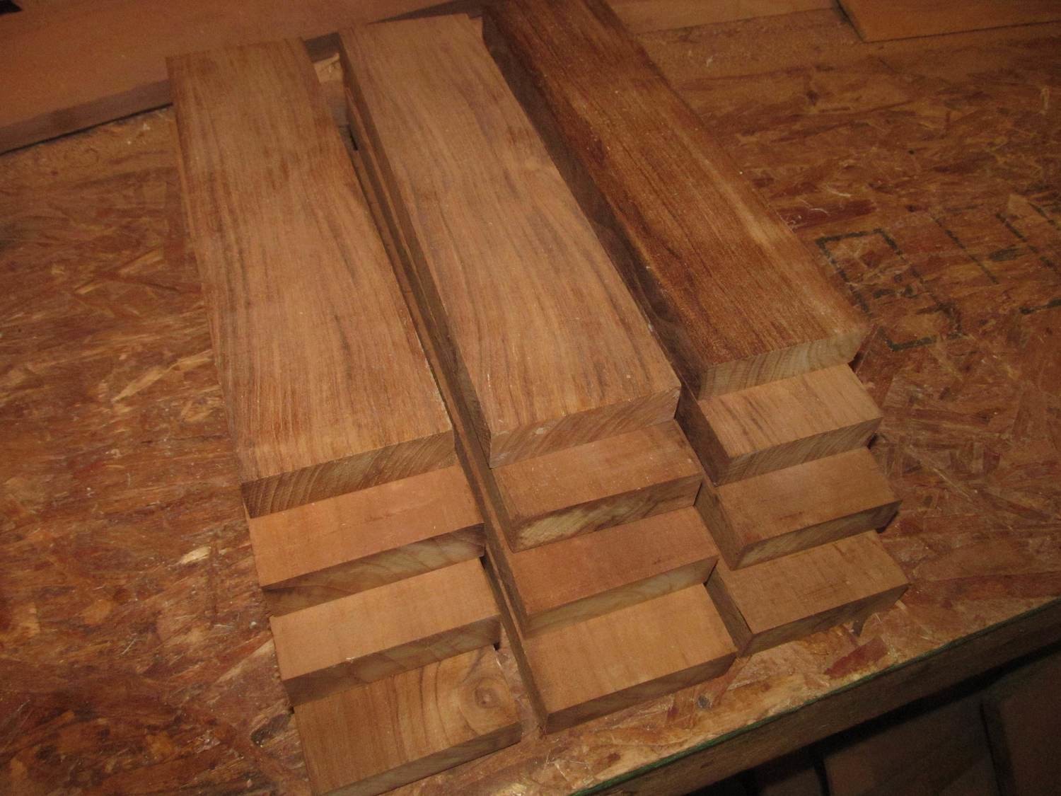 10 Thin Pieces Kiln Dried FEQ Teak ~12 X 3 X 1/4&quot;