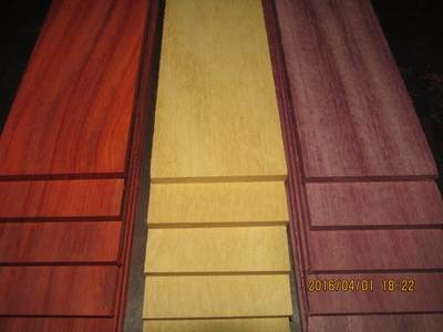 Multipak 15 KD Sanded Yellowheart, Purpleheart, Padauk Thins 24 X 3 X 1/4&quot;