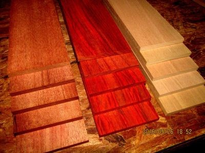 Multipak 15 Kiln Dried Mahogany, Padauk and Aniegre Thins 12&quot; X 3&quot; X 1/8&quot;