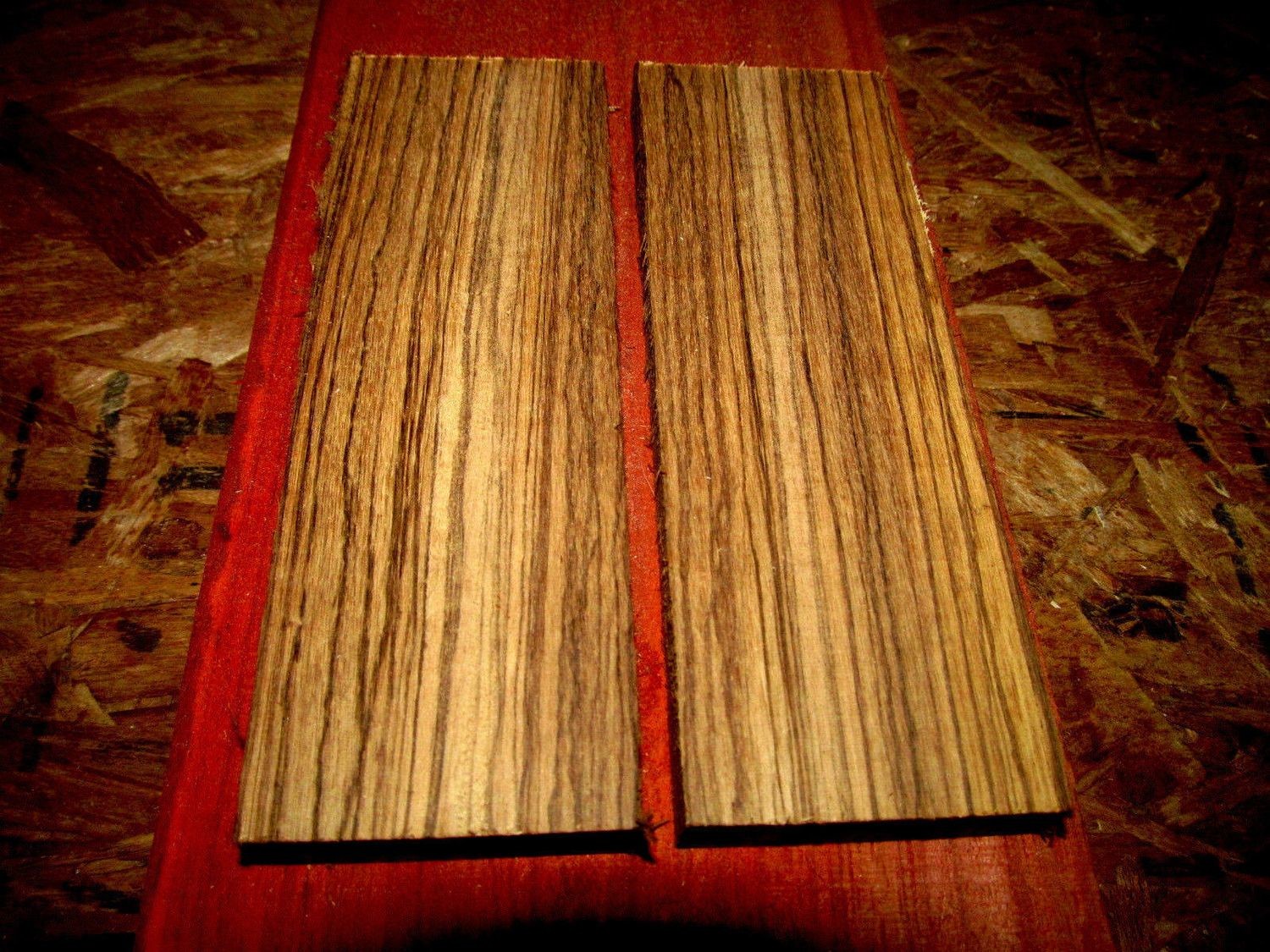 2 BEAUTIFUL EXOTIC KILN DRIED ZEBRAWOOD KNIFE SCALES ~6 X 2 X 1/2&quot;