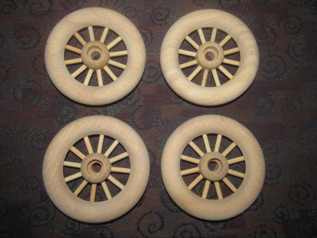 4 PIECES ROUND SPOKE TOY WHEELS 4 1/4&quot;