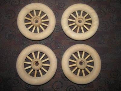 4 PIECES ROUND SPOKE TOY WHEELS 4 1/4&quot;