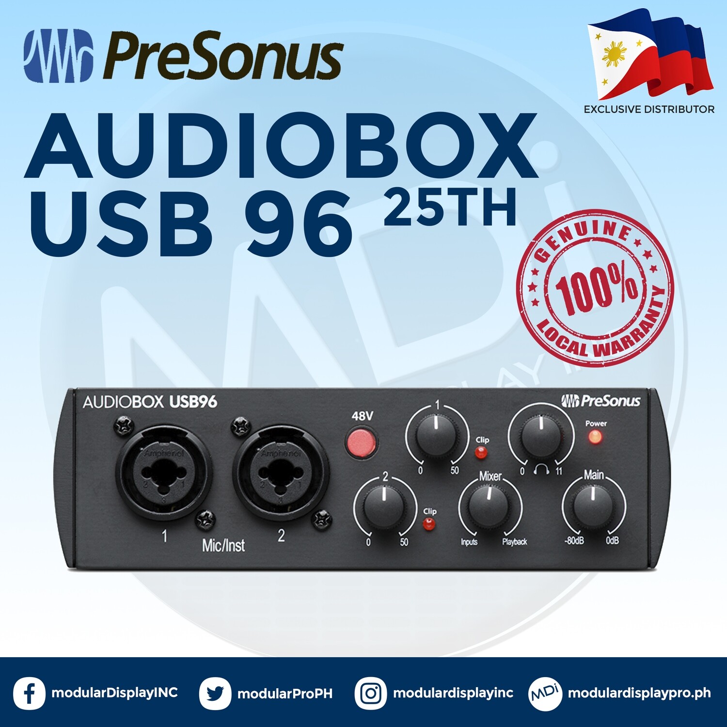 AudioBox USB® 96: 2x2 USB 2.0 Audio Interface