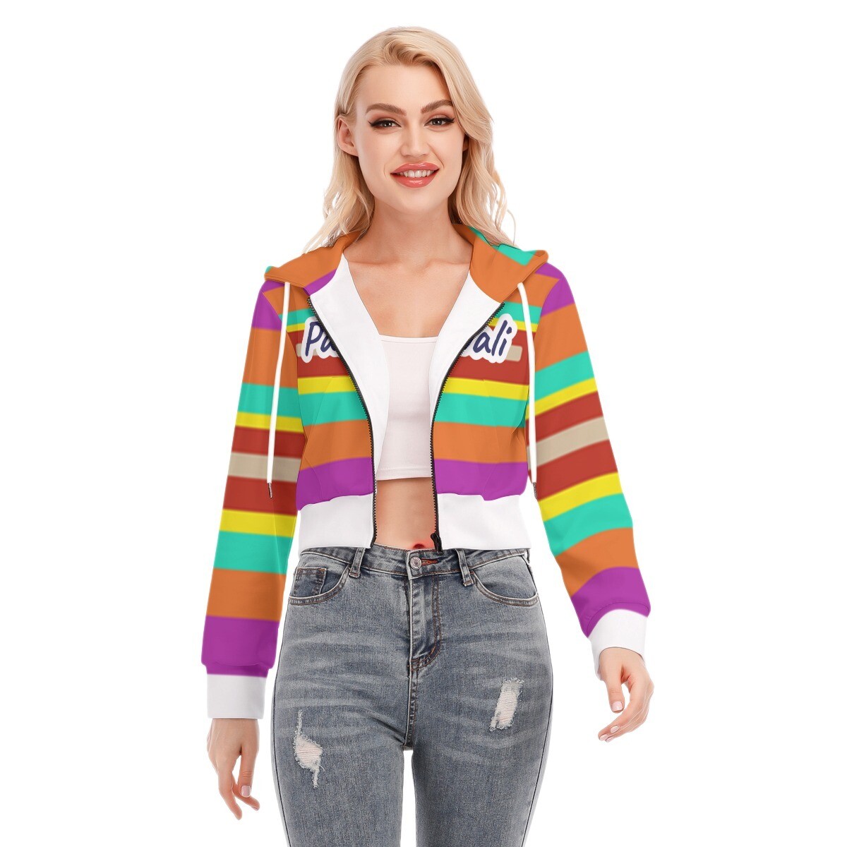 Flagwrap Crop Top Hoodie