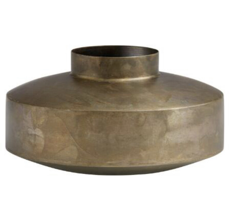 Wide antiques brass vase