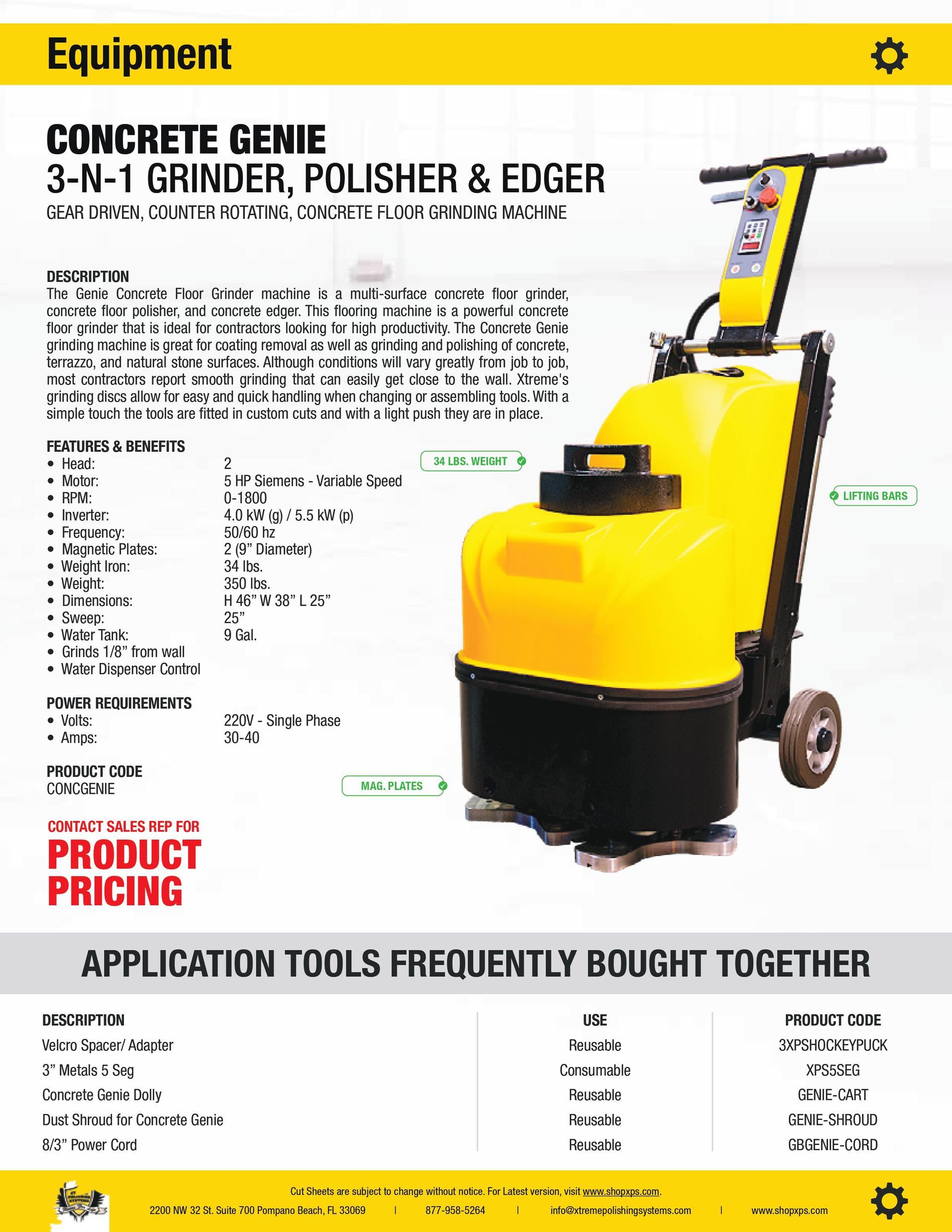 Concrete Genie Floor Grinder Polisher