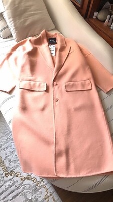 Zara Handmade Coat Rose Pink Light Apricot Wool  Pockets M