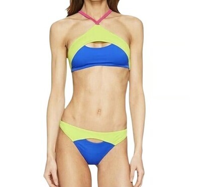 158 $ rrp Agent Provocateur swimsuit swimwear 2 pieces Bikini Set Blue/Green