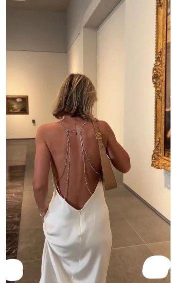 Zara Ecru White rhinestones dress long satin maxi sublime