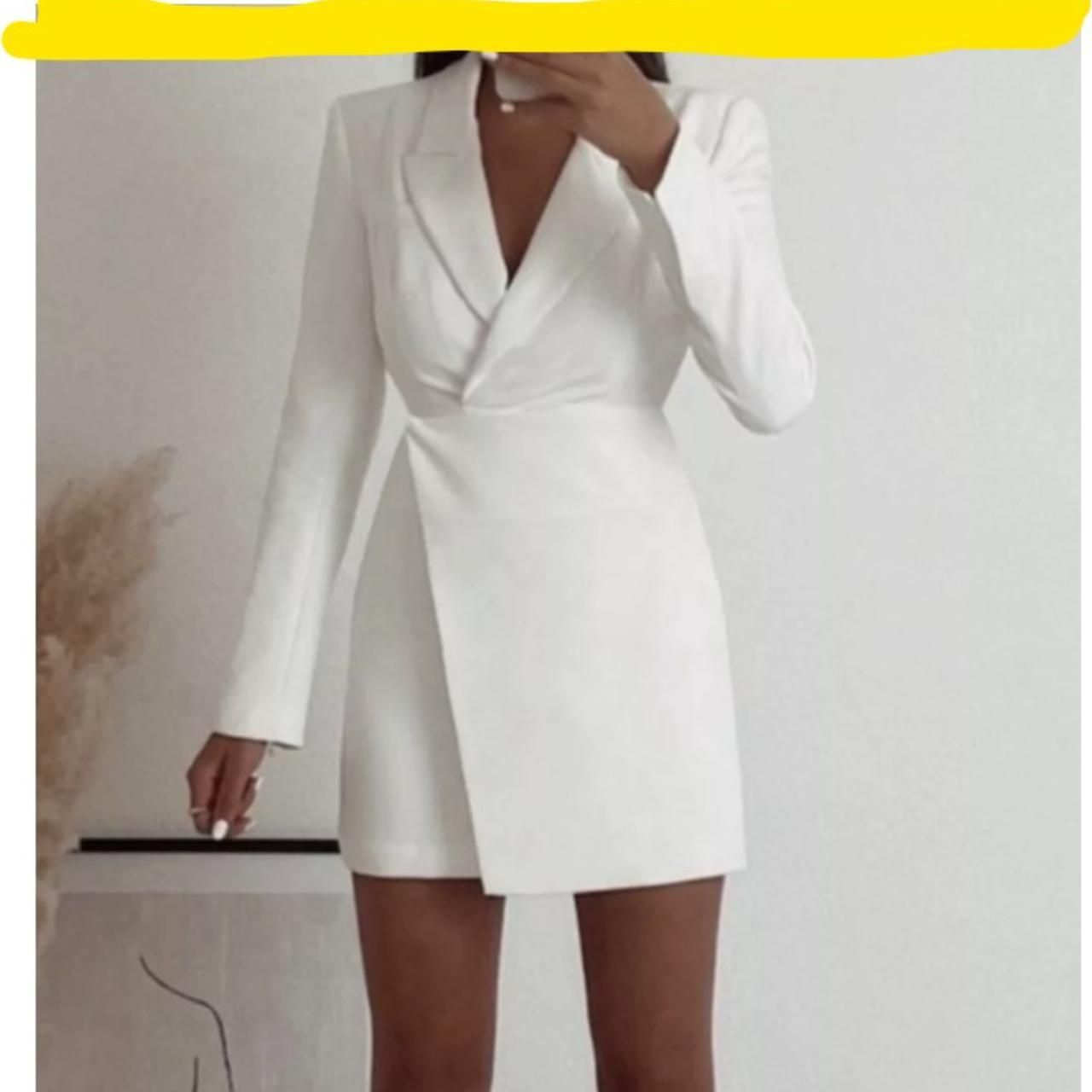 Zara COMBINATION White mini BLAZER DRESS