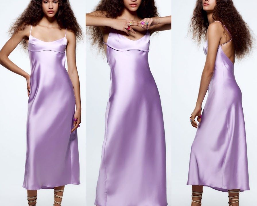 NEW Zara lilac version of viral TikTok satin dress purple