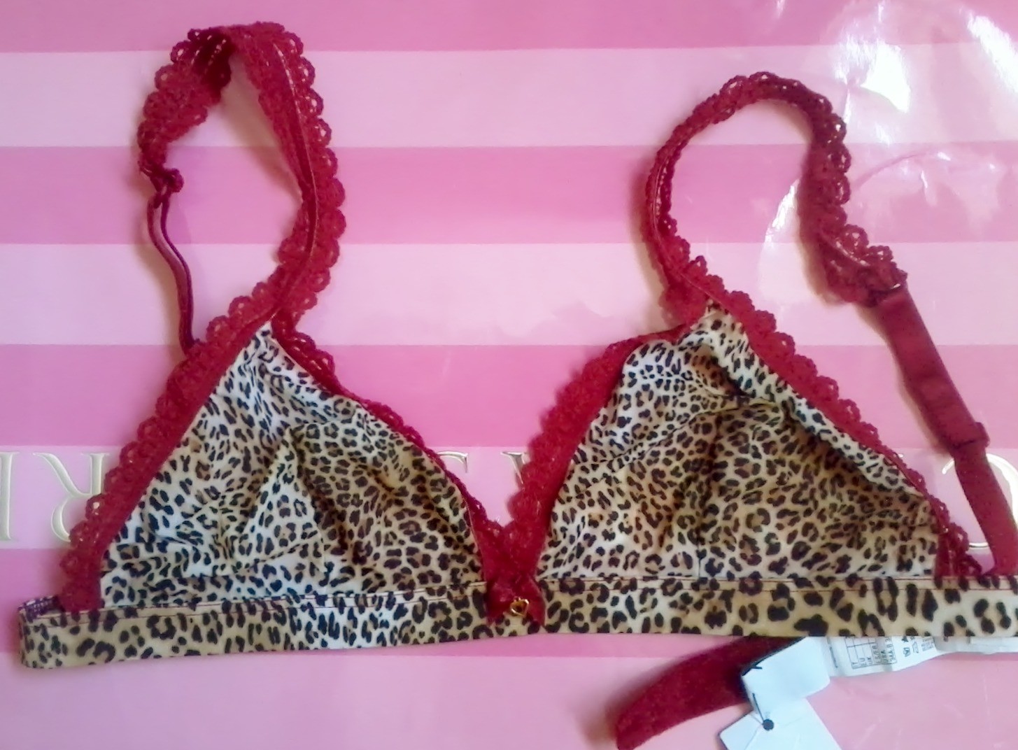 Intimissimi Animal Print Bra 32B Triangle Red/Leo