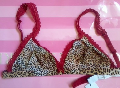 Intimissimi Animal Print Bra 32B Triangle Red/Leo