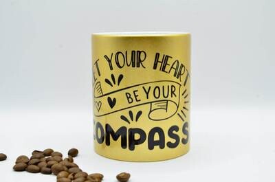 Tasse personalisiert Heart Compass Tasse personalisierbar 330 ml Geschenk Deko Foto Tasse personalisierbare Tasse Metallic Weihnachten