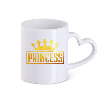 Tasse mit Herz Henkel Motiv Princess