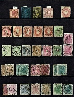 AUSTRIA, LOMBARDY, VENETIAN LOT OF STAMPS, HIGH CATALOGUE VALUE, COLLECTION of 31 STAMPS, USED/ FINE USED