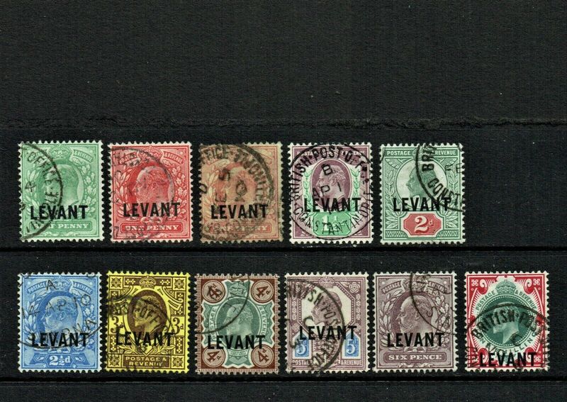 BRITISH LEVANT 1905, £485.55, L1-L10 KING EDWARD VII, COMPLETE SET FU/VFU