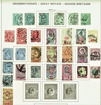 GB KING EDWARD VII 1901/10, 41 STAMPS COMPLETE SET + VARIANTS, I.CROWN, USED/FU