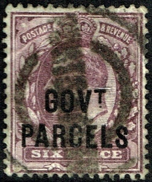 GB KING EDWARD VII, 1902, 6d PALE DULL PURPLE, GOV.T.PARCELS, Sg.O76, Mi.D36, USED