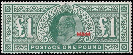 GB KING EDWARD VII 1902, £1 DULL BLUE-GREEN, Sg.266, Mi.118I, MNH