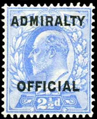 GB KING EDWARD VII ADMIRALTY OFFICIAL 2½d ULTRAMARINE, SG O105, Mi.D5I, MNH/Mint