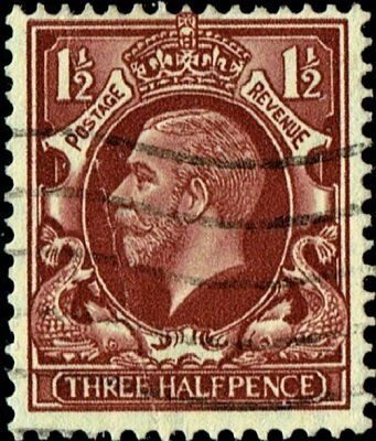 GB KING GEORGE V 1934, 1½d RED-BROWN, Mi 177X, SG 441, Used, ERROR