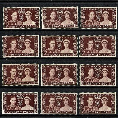 GB KING GEORGE VI 1937, 1½d MAROON, 30+ STAMPS), Mi197, SG461, MNH/Mint