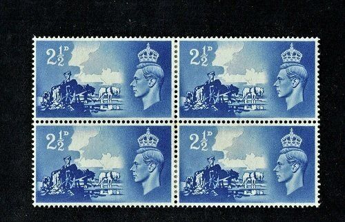 GB KING GEORGE VI 1948, BLOCK of 4 - 2½d ULTRAMARINE, SG C2, Mint