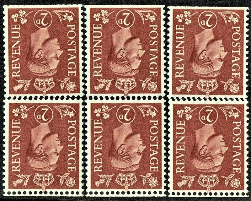 GB KING GEORGE VI 1951, 2d PALE RED-BROWN, CYLINDER 75(Dot), SG506, MNH