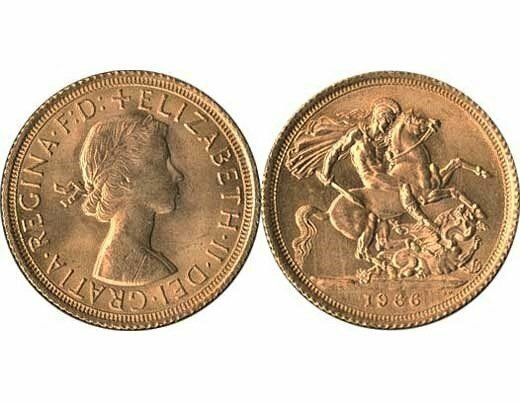 GB QUEEN ELIZABETH II 1966 FULL SOVEREIGN COIN GB QUEEN ELIZABETH II 1966 FULL SOVEREIGN COIN