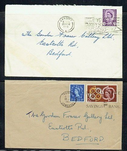 GB QUEEN ELIZABETH II COVER 2x - 1959 and 1961