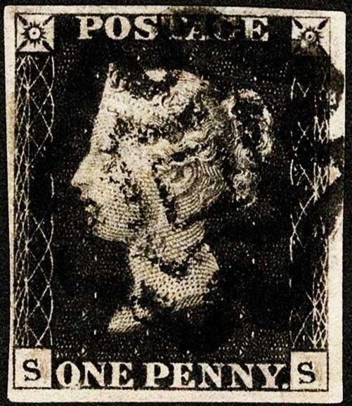 GB QUEEN VICTORIA 1840, 1d BLACK PENNY Pl.10, S-S, Sg.1, Mi.1, USED/ FU