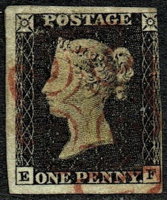 GB QUEEN VICTORIA 1840, 1d PENNY BLACK, Sg.1, Mi.1, Used
