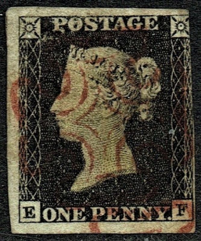 GB QUEEN VICTORIA 1840, 1d PENNY BLACK, Sg.1, Mi.1, Used
