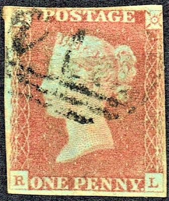 GB QUEEN VICTORIA 1841, 1d ORANGE-BROWN, SG10, R-L, 3¾ MARGIN, Used GB QUEEN VICTORIA 1841, 1d ORANGE-BROWN, SG10, R-L, 3¾ MARGIN, Used