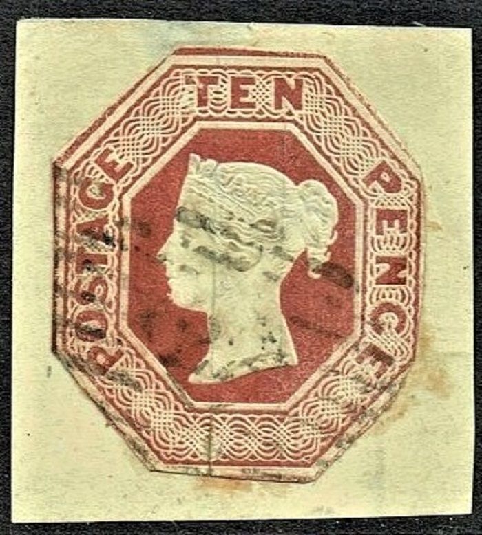 GB QUEEN VICTORIA 1848, 10d BROWN, Die 1, SG 57, Mi6, USED