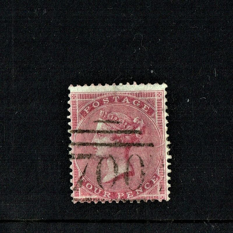 GB QUEEN VICTORIA 1857 £337.50, 4d ROSE-CARMINE, Mi.12, SG66a, FU/ VFU