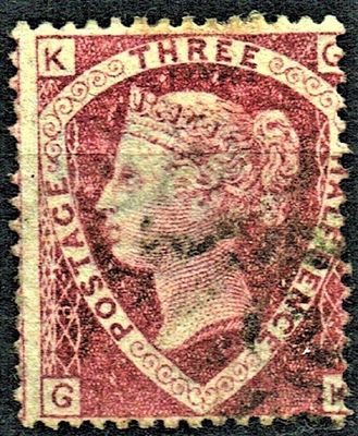 GB QUEEN VICTORIA 1860, 1½d LAKE RED SG51, Pl.3, K-G/G-K, Used