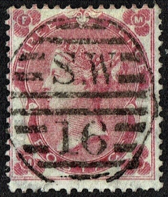 GB QUEEN VICTORIA, 1862, ERRORS, 3d BRIGHT CARMINE-ROSE, Sg.76, Mi.18Ib, FM/MF, USED