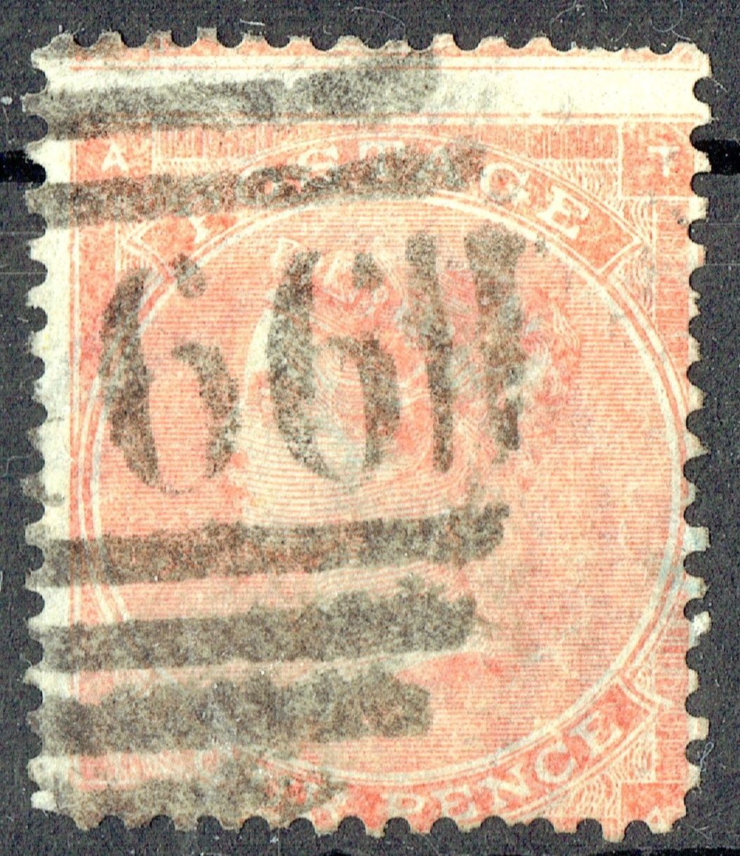 GB QUEEN VICTORIA 1862-1864, TYPE B, 4d PALE RED, SG 82, Mi.19Ib, HAIR LINES, A-T/T-A, USED