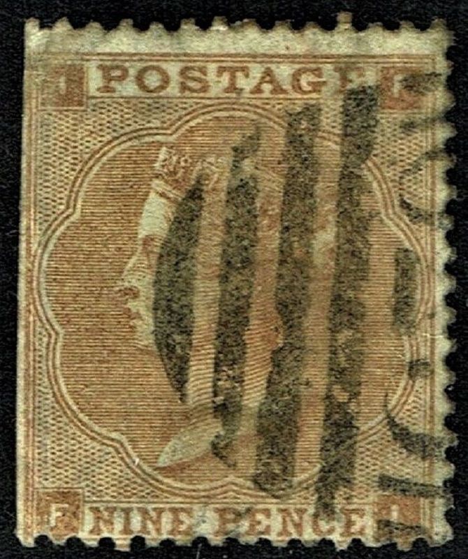 GB QUEEN VICTORIA 1865, 9d BISTRE, Pl.2, SG 86, Mi.21I, I-F/F-I, USED